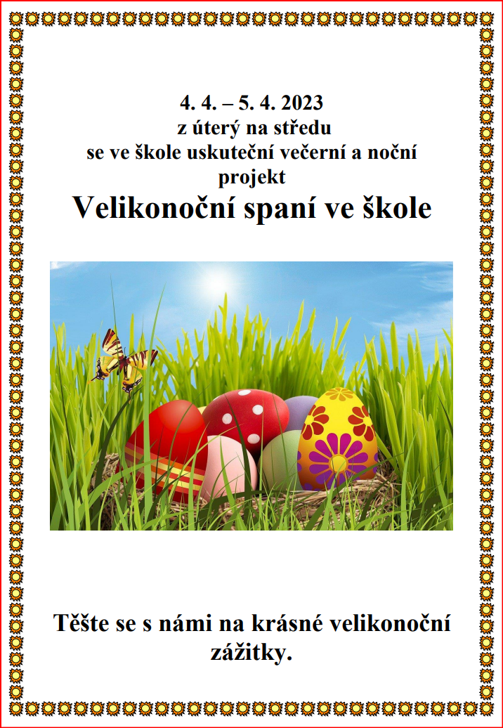 Velikonoční spaní ve škole
